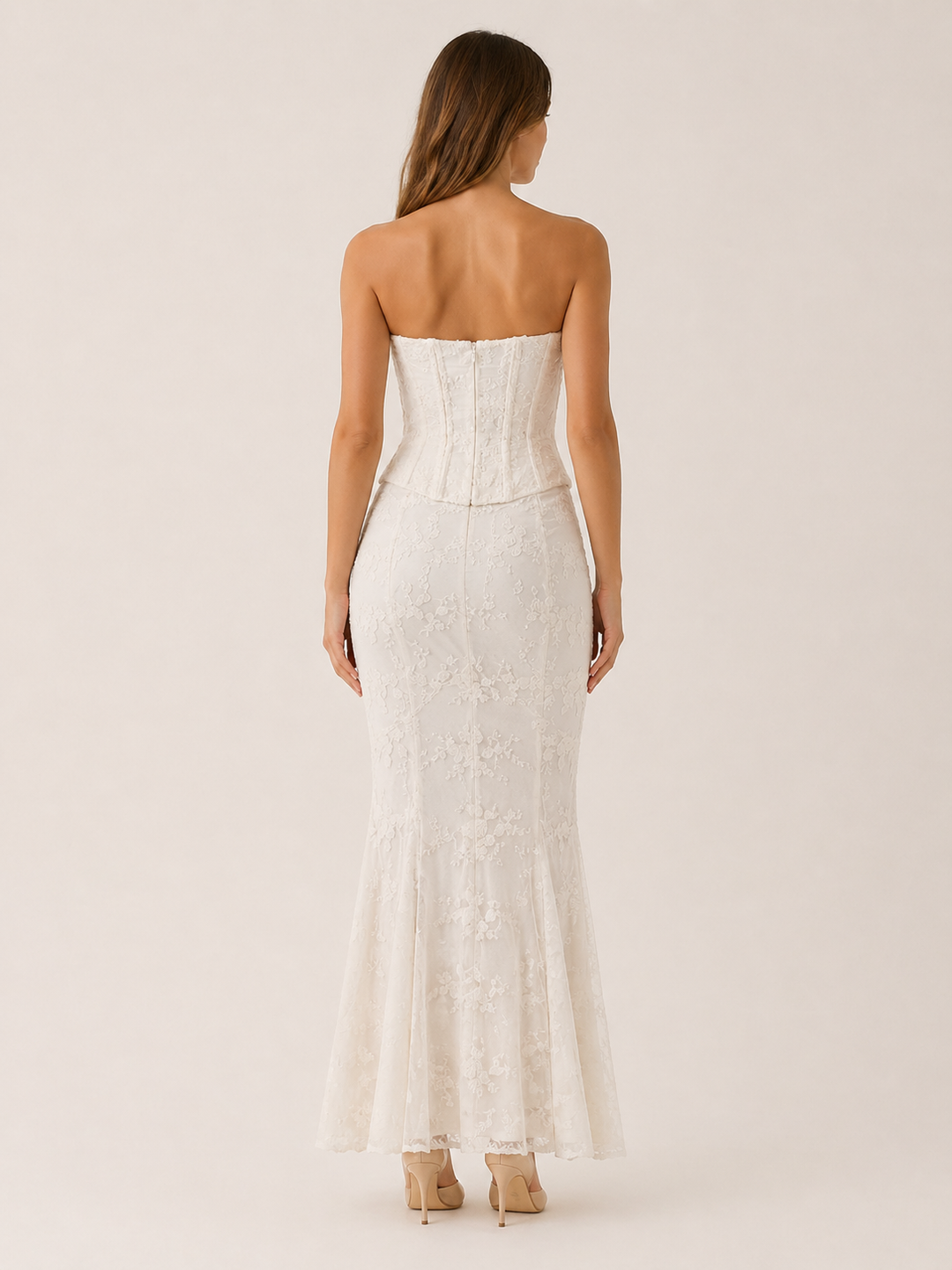 Seraphina | Corset Lace Maxi Dress with Mermaid Hem