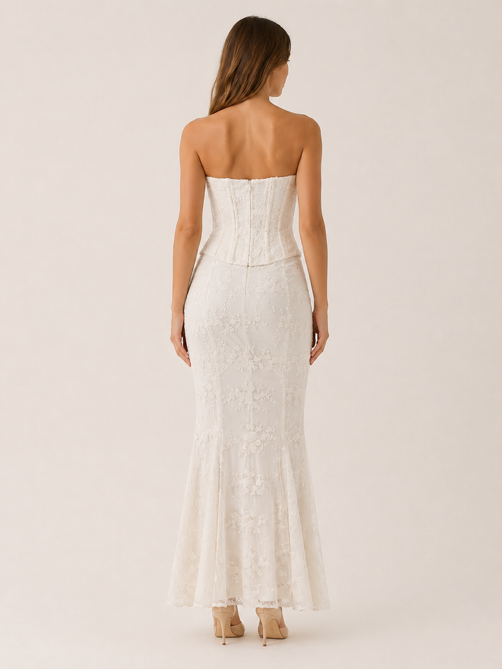 Seraphina | Corset Lace Maxi Dress with Mermaid Hem