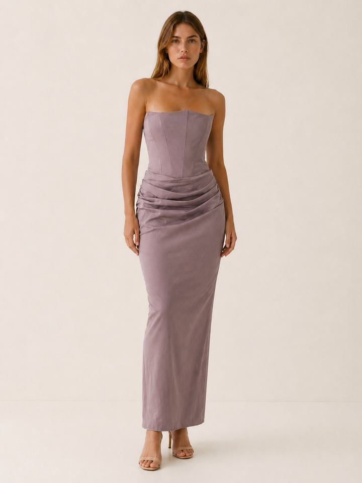 Noemi | Corset Maxi Dress with Ruched Detail