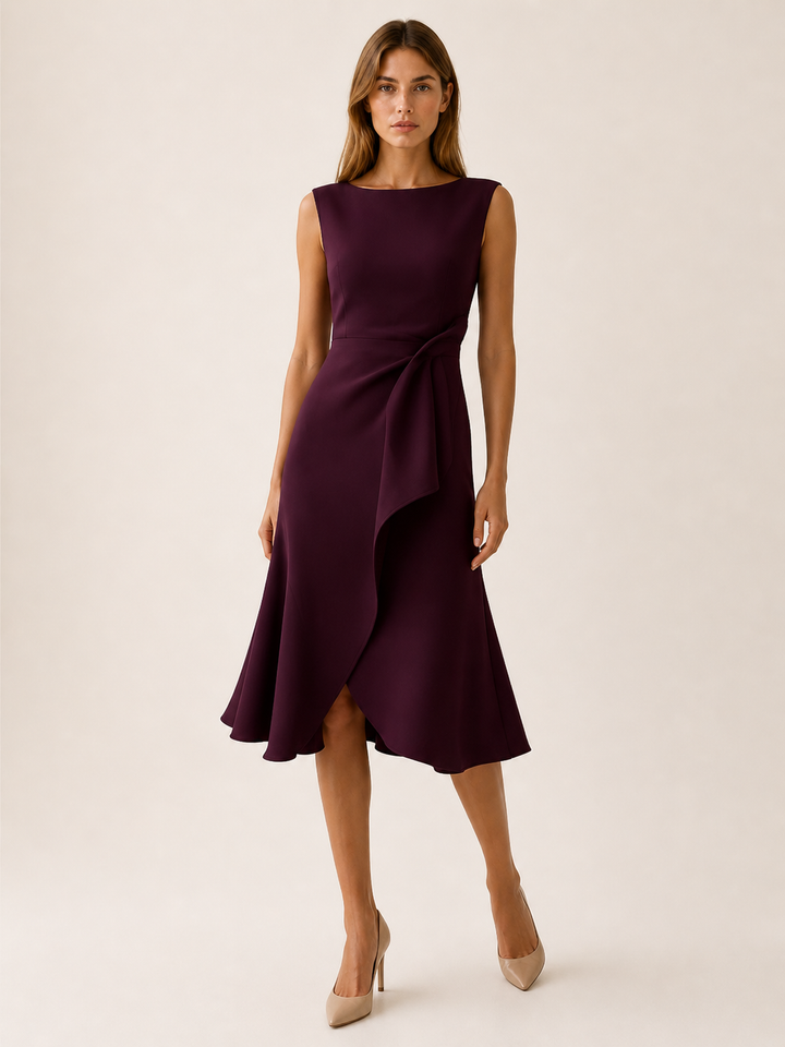Anouk | Midi Dress with Asymmetric Draped Detail