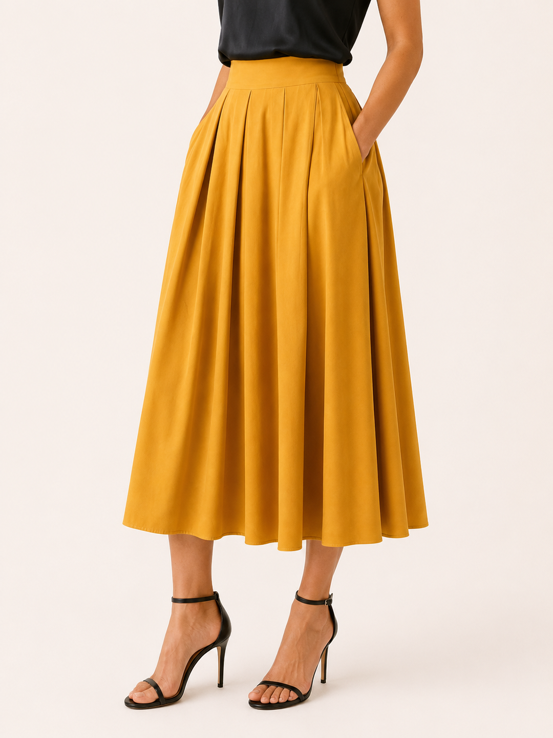 Brea | Pleated Midi Skirt with High Waist