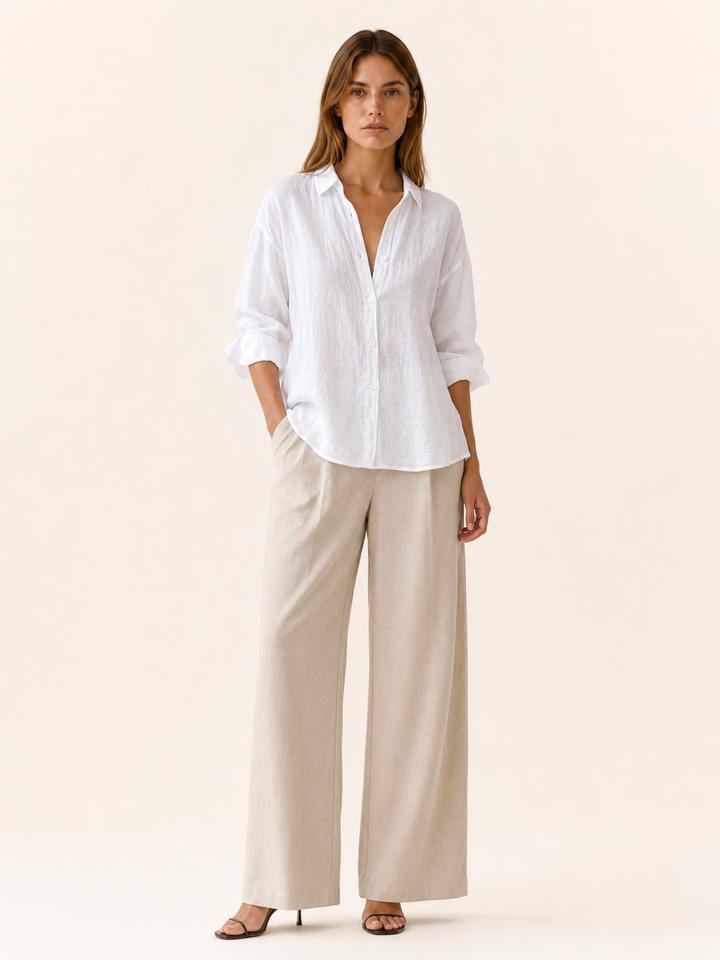 Bronwen | Relaxed Linen Shirt with Button Front