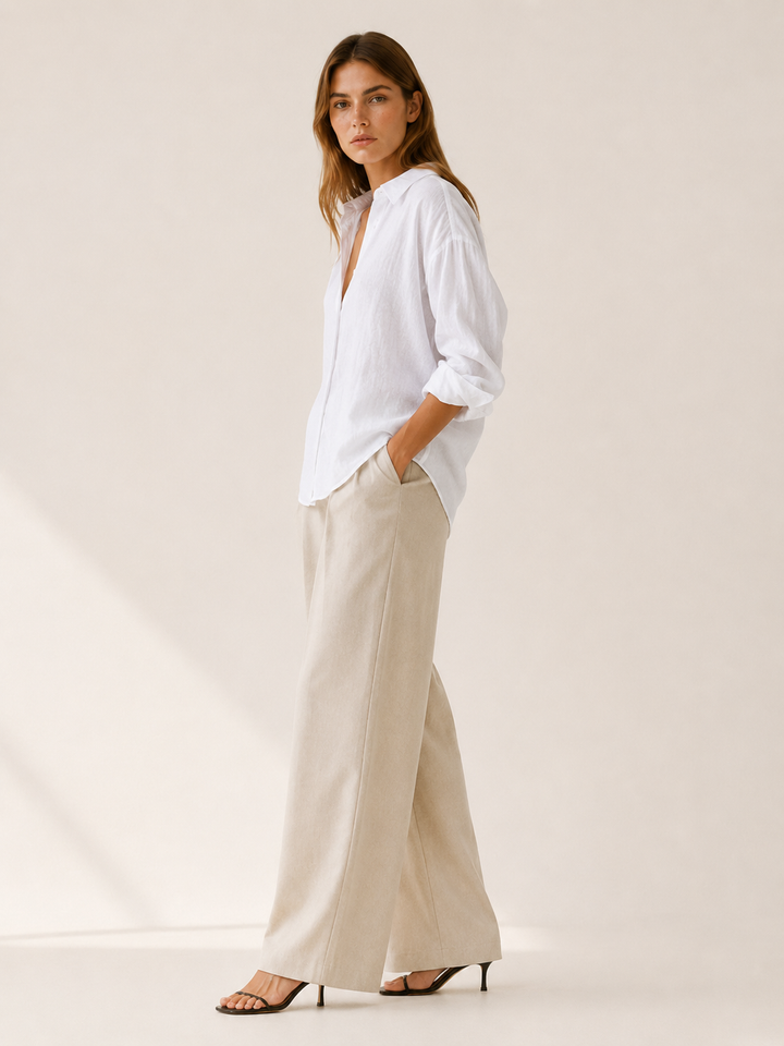 Bronwen | Relaxed Linen Shirt with Button Front