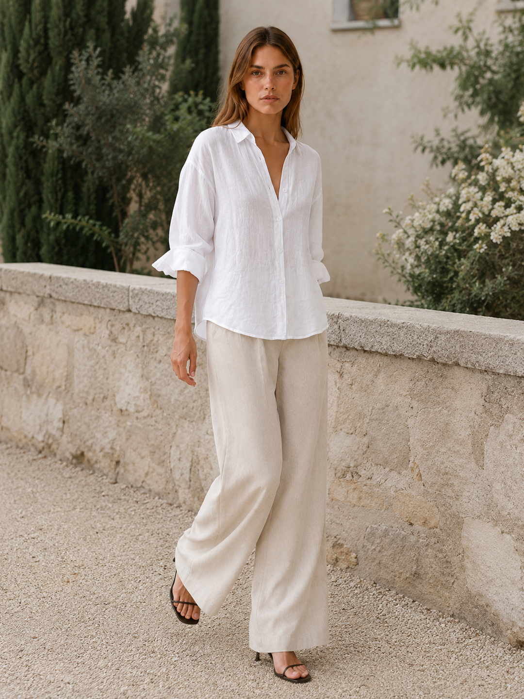Bronwen | Relaxed Linen Shirt with Button Front