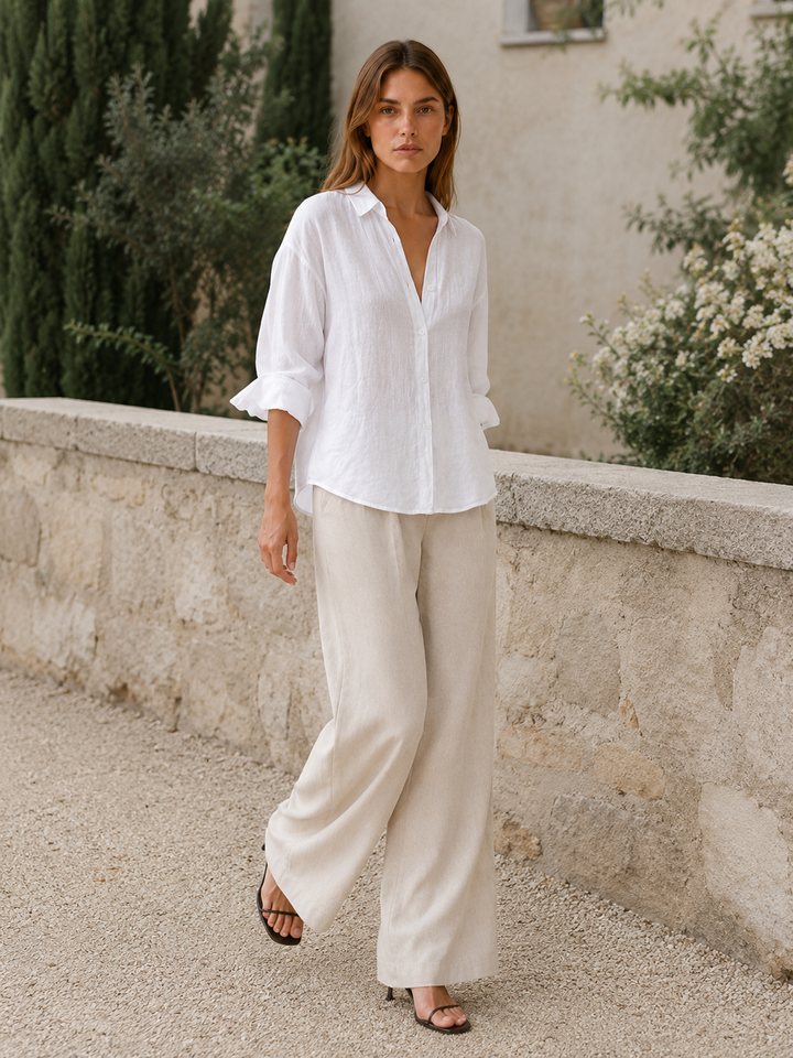 Bronwen | Relaxed Linen Shirt with Button Front
