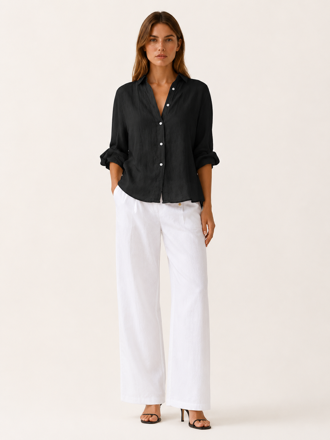 Bronwen | Relaxed Linen Shirt with Button Front
