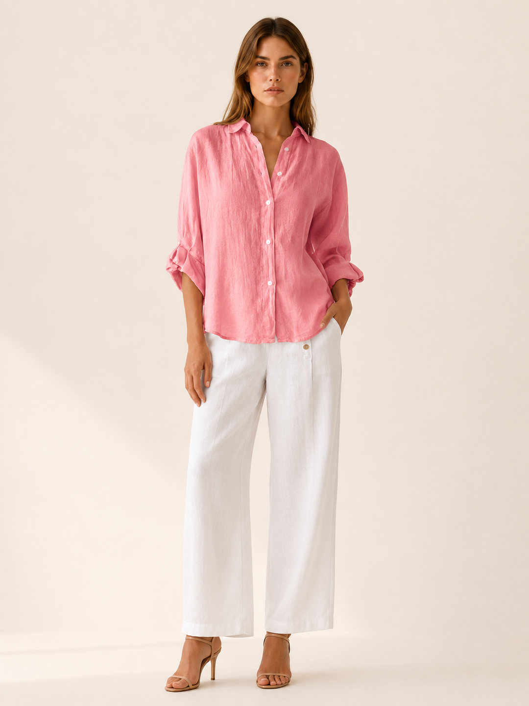 Bronwen | Relaxed Linen Shirt with Button Front