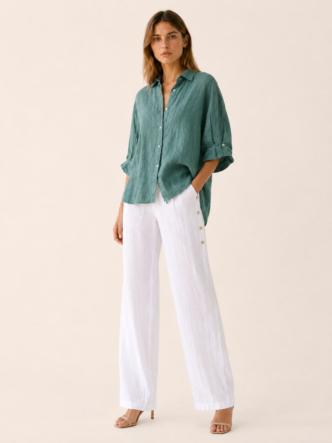 Bronwen | Relaxed Linen Shirt with Button Front