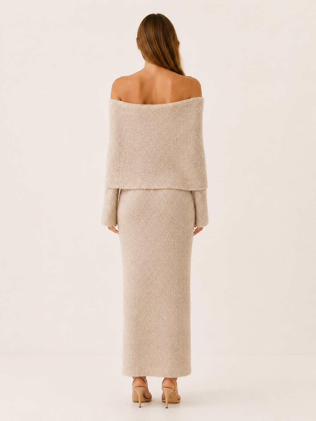 Carina | Off Shoulder Knit Maxi Dress