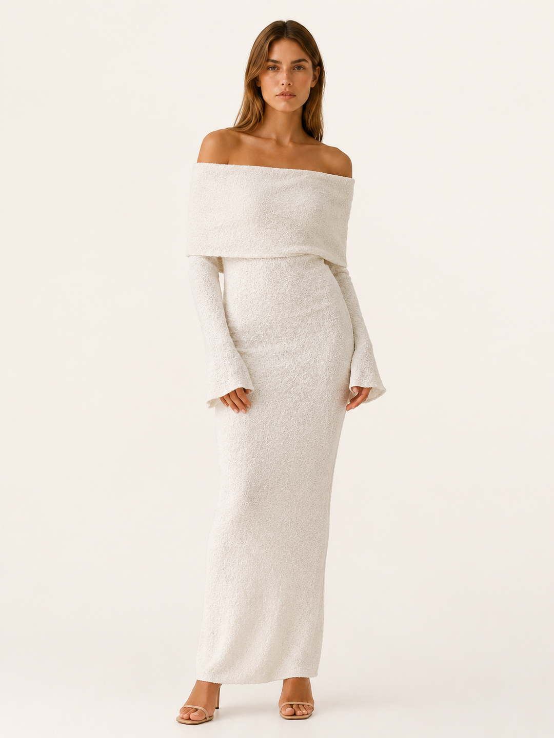 Carina | Off Shoulder Knit Maxi Dress