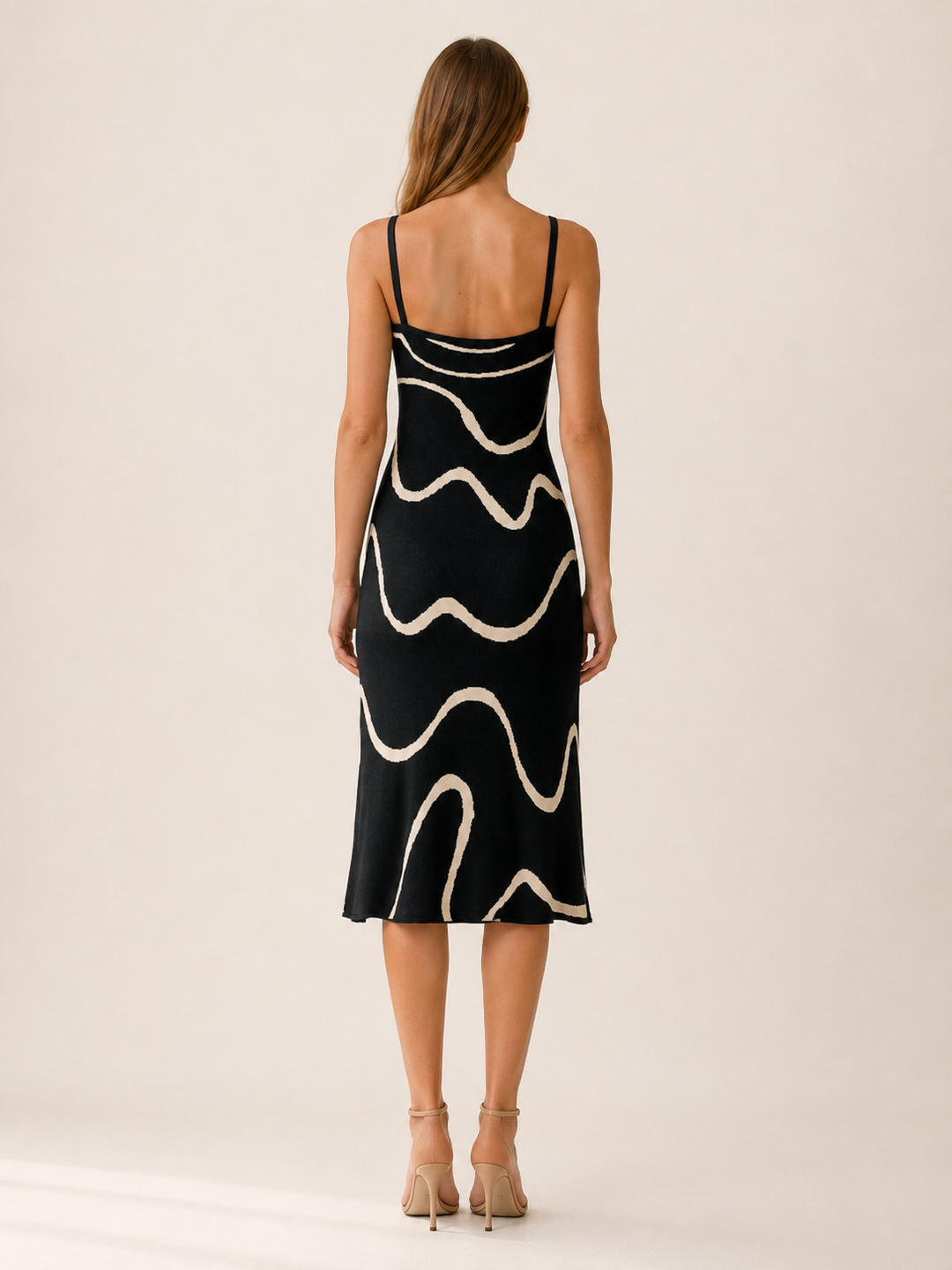 Corina | Knit Midi Dress with Wave Pattern