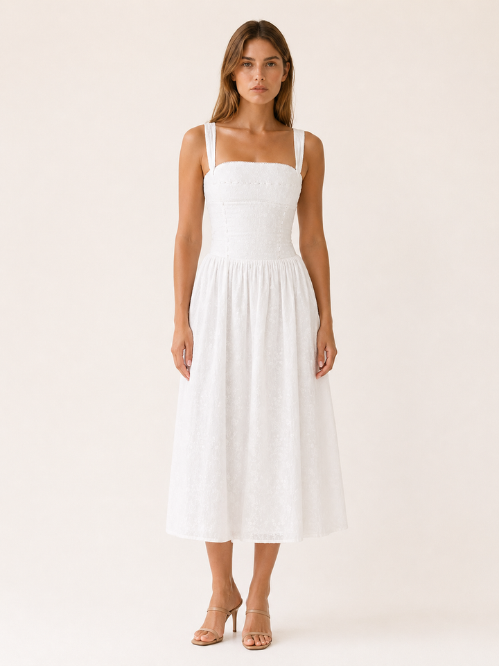 Elowen | Gingham Midi Sundress with Pockets
