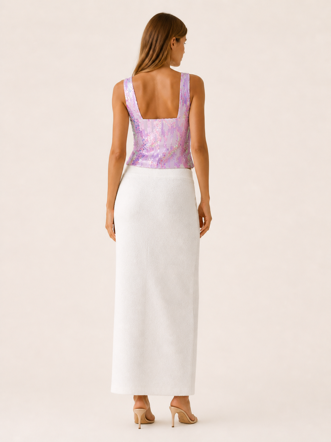 Elowyn | Sequin Cami Top with V Neck