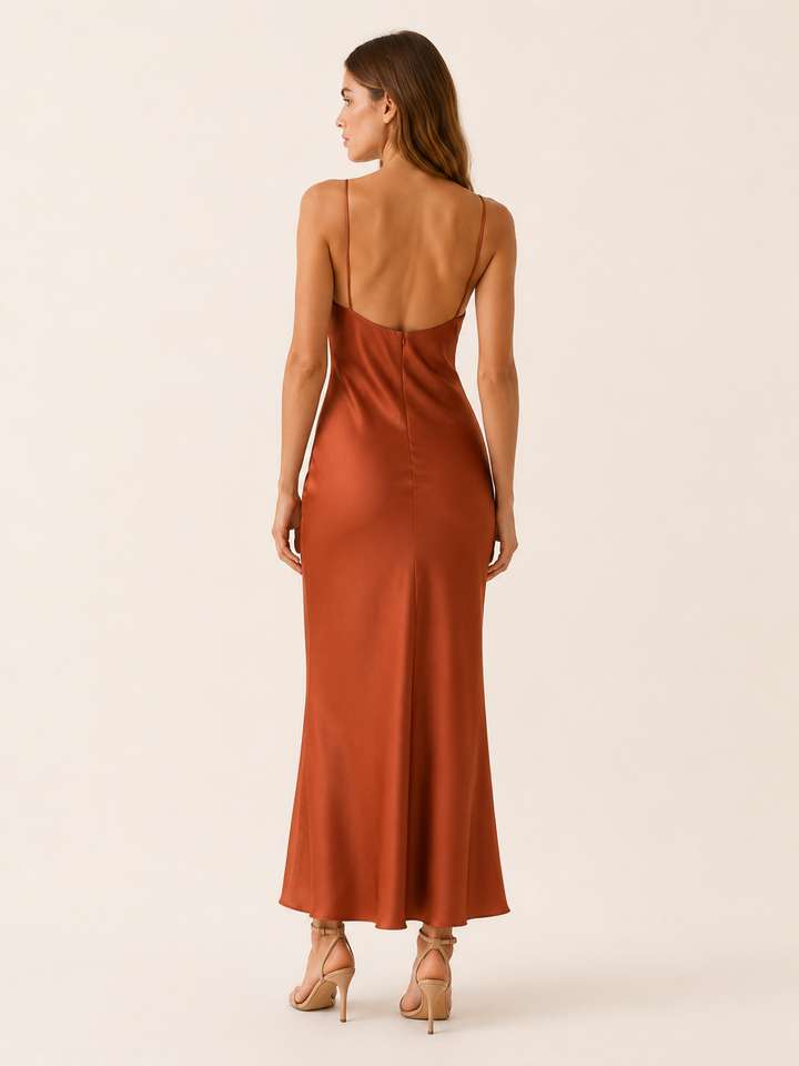Elspeth | Satin Maxi Dress with Cowl Neckline