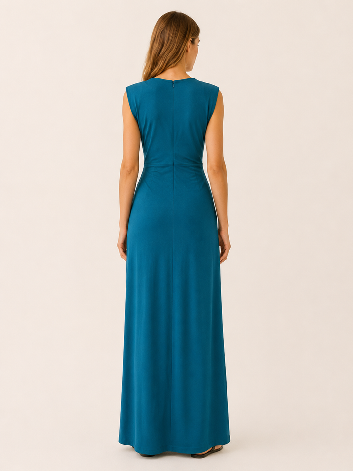 Frida | Maxi Dress with Deep V Neck and Draped Front