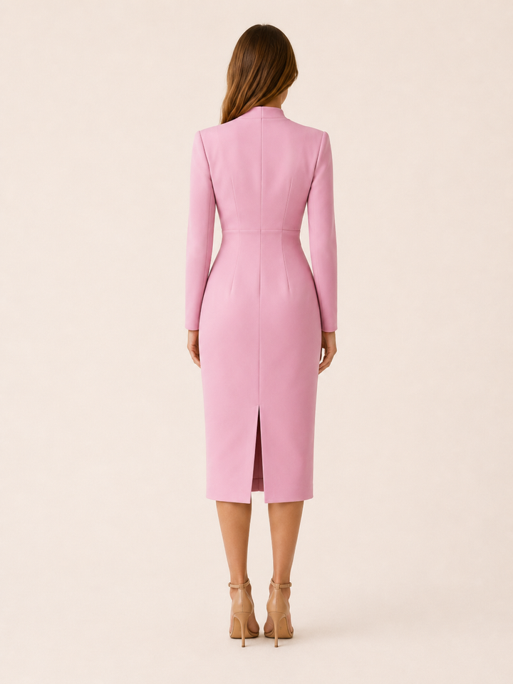 Ilse | High Neck Midi Dress with Long Sleeves
