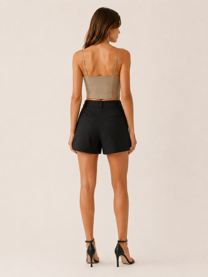 Ione | Structured Trouser Shorts with High Waist