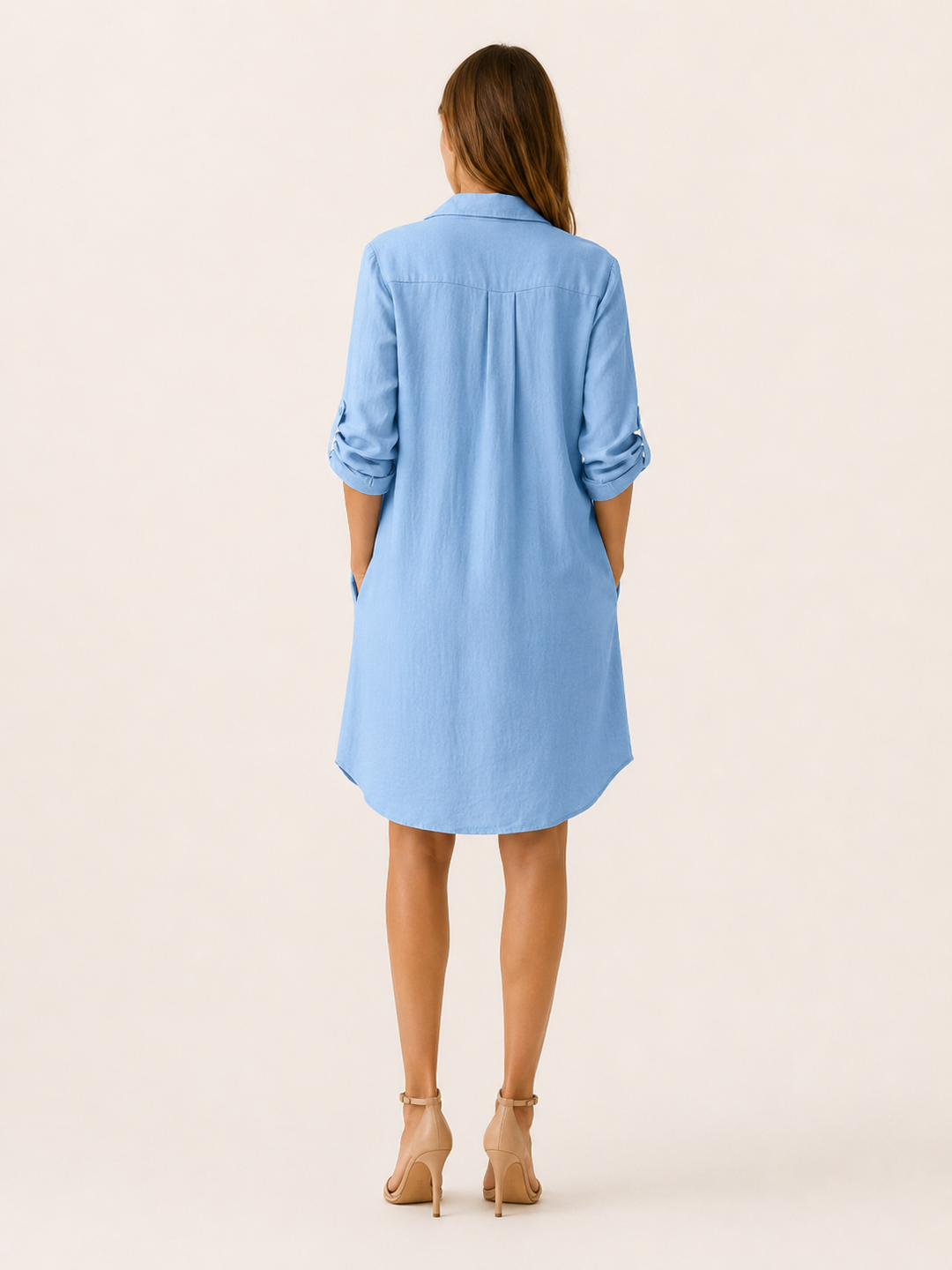 Karina | Shirt Dress with Button Front and Side Pockets