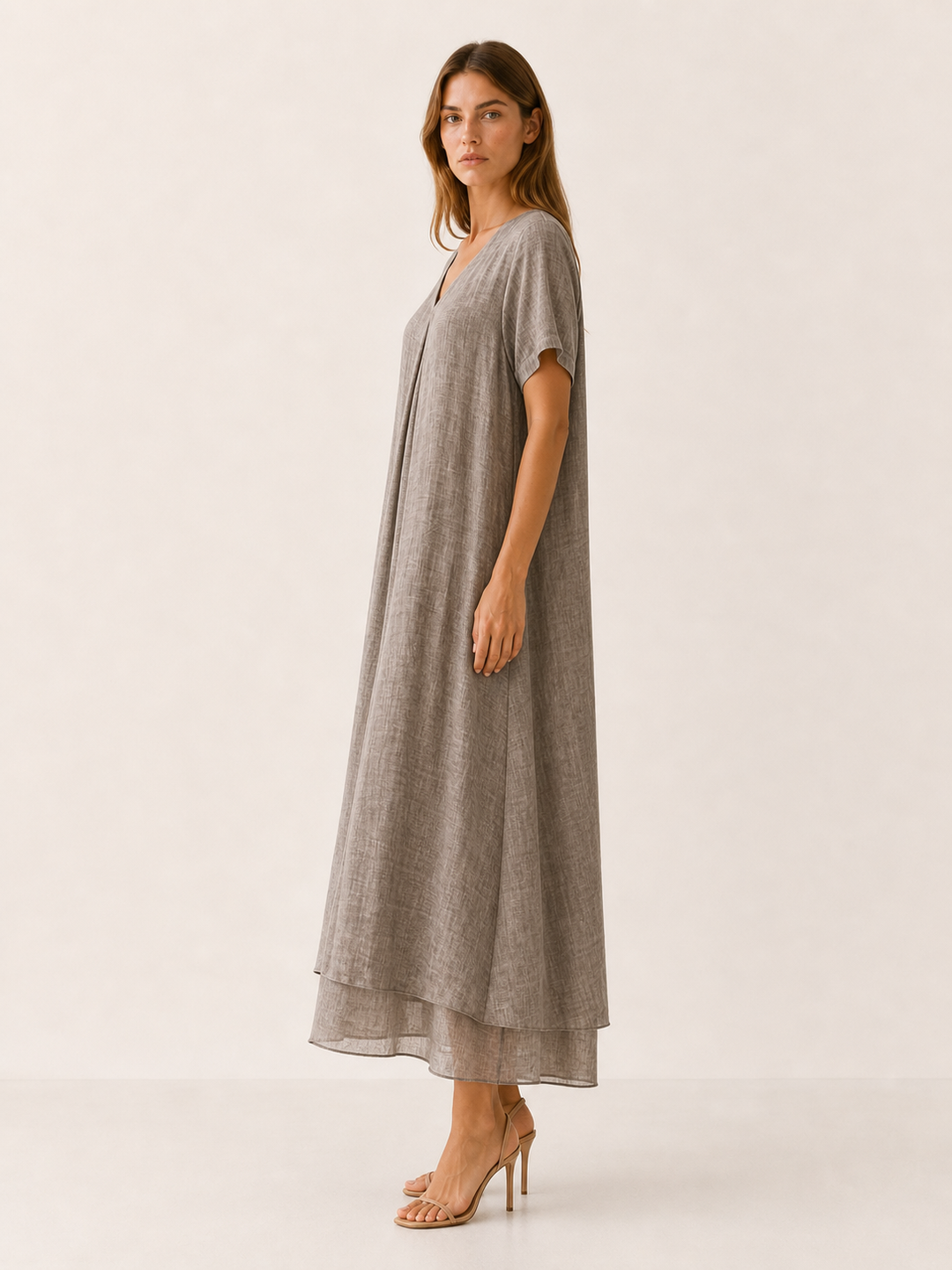 Kerensa | Loose Maxi Dress with V-Neckline