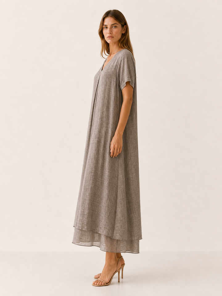 Kerensa | Loose Maxi Dress with V-Neckline
