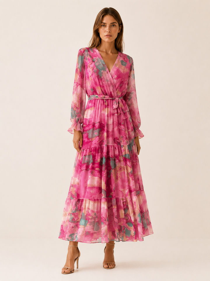 Keziah | Printed Maxi Dress with Tie Waist