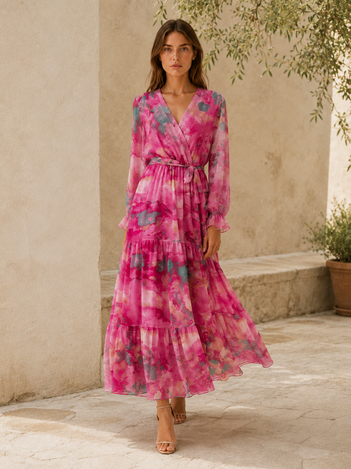 Keziah | Printed Maxi Dress with Tie Waist