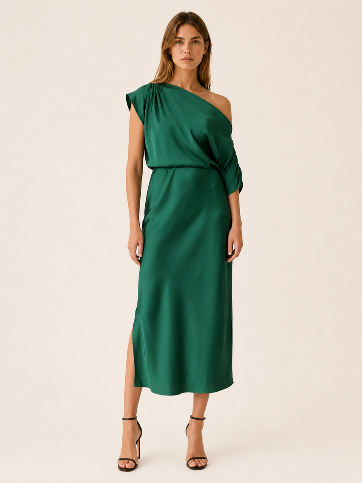 Meliora | Asymmetrical Midi Dress with Side Slit