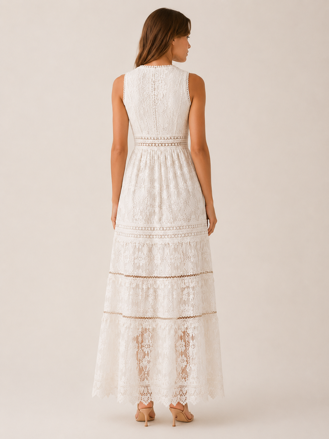 Morwenna | Bohemian Maxi Dress with Lace Detail