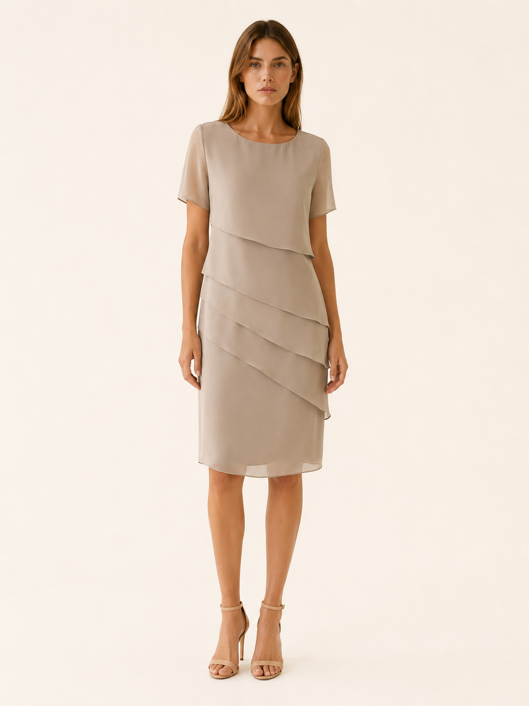 Nelia | Layered Midi Dress with Short Sleeves