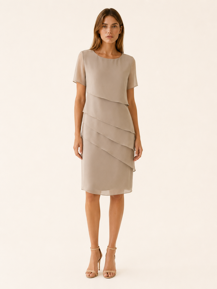 Nelia | Layered Midi Dress with Short Sleeves