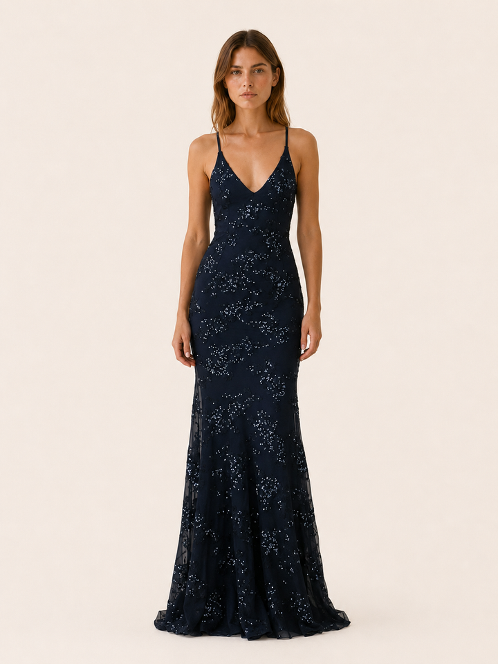 Nolwenn | Sequin Maxi Dress with Fitted Silhouette