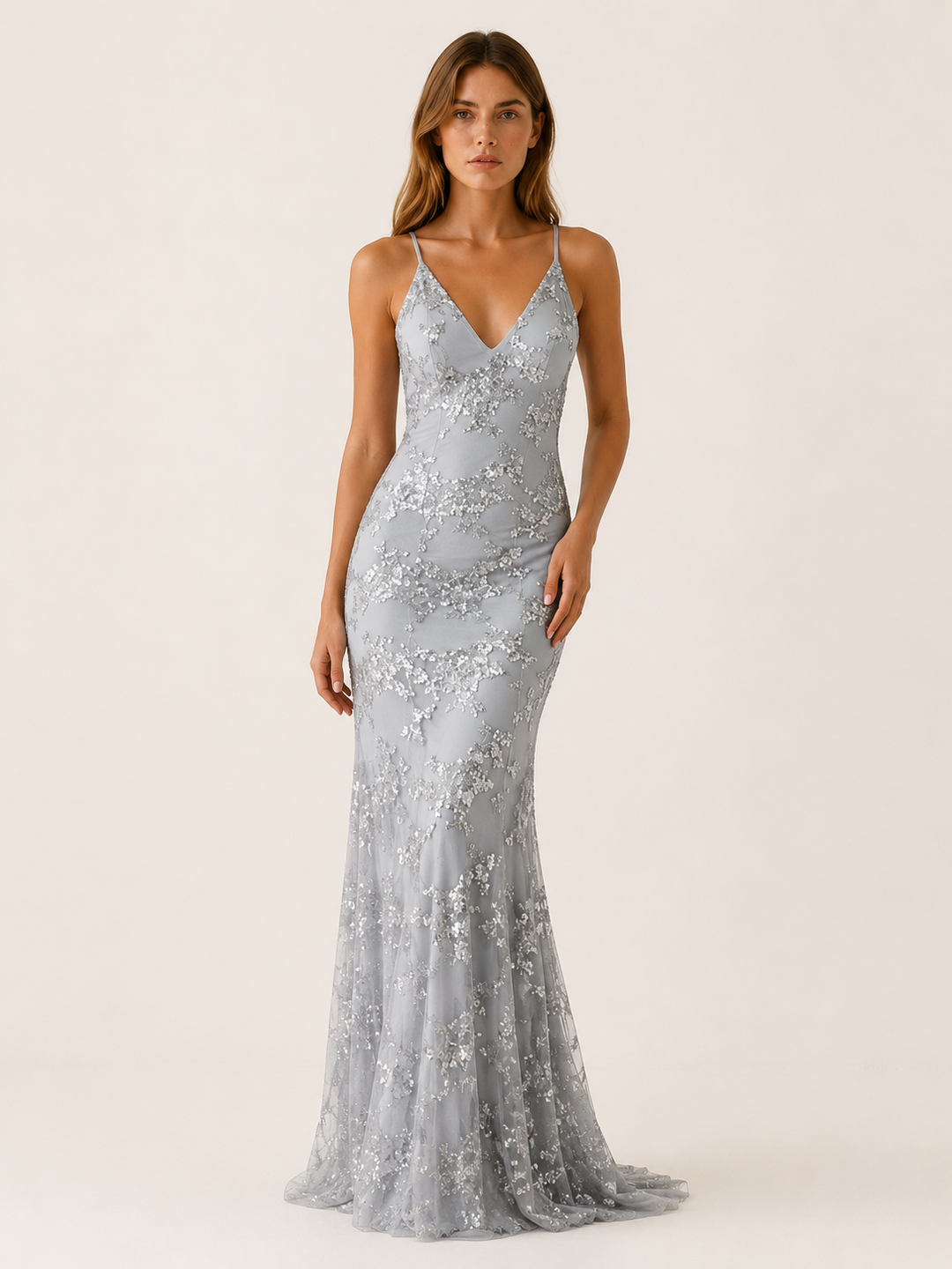 Nolwenn | Sequin Maxi Dress with Fitted Silhouette