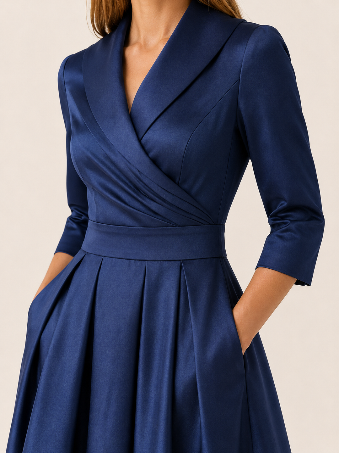 Noor | Wrap Midi Dress with Pleated Skirt