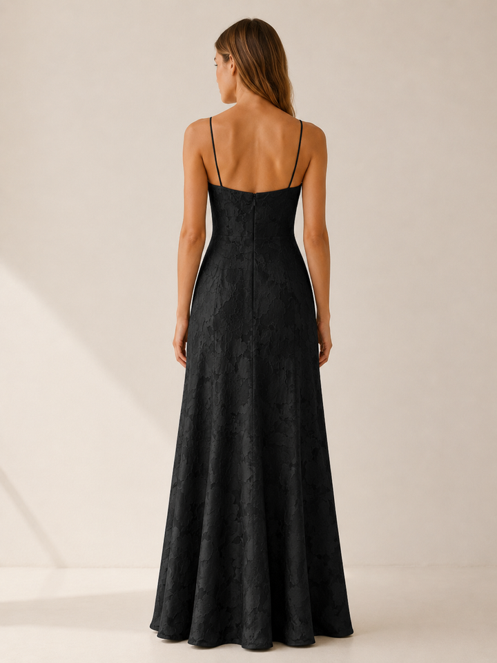 Ondine | Floral Lace Maxi Dress with Side Slit