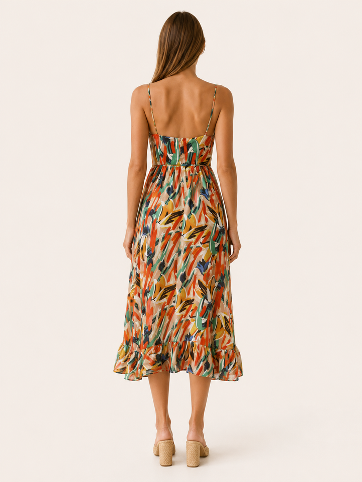 Orla | Printed Midi Dress with Ruffle Hem