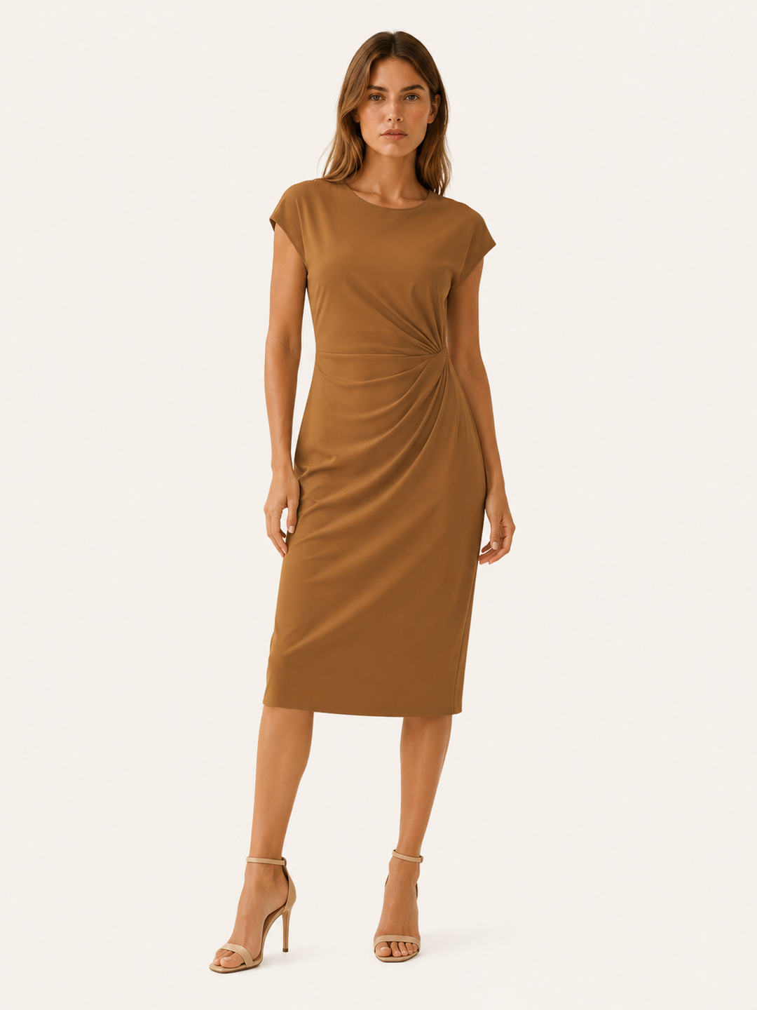 Portia | Midi Dress with Ruched Waist