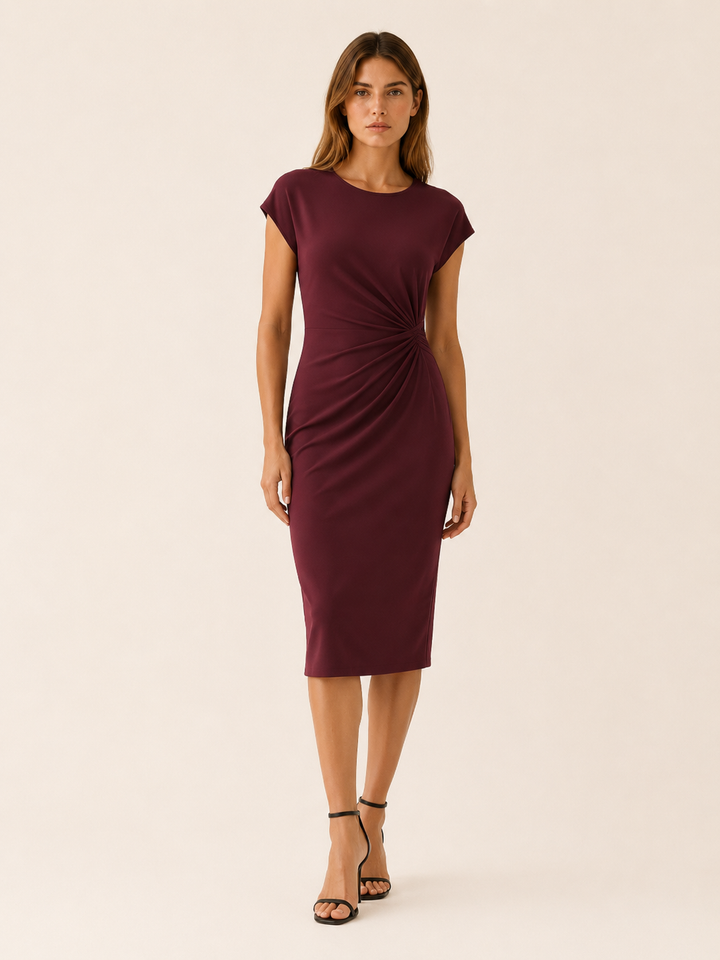 Portia | Midi Dress with Ruched Waist
