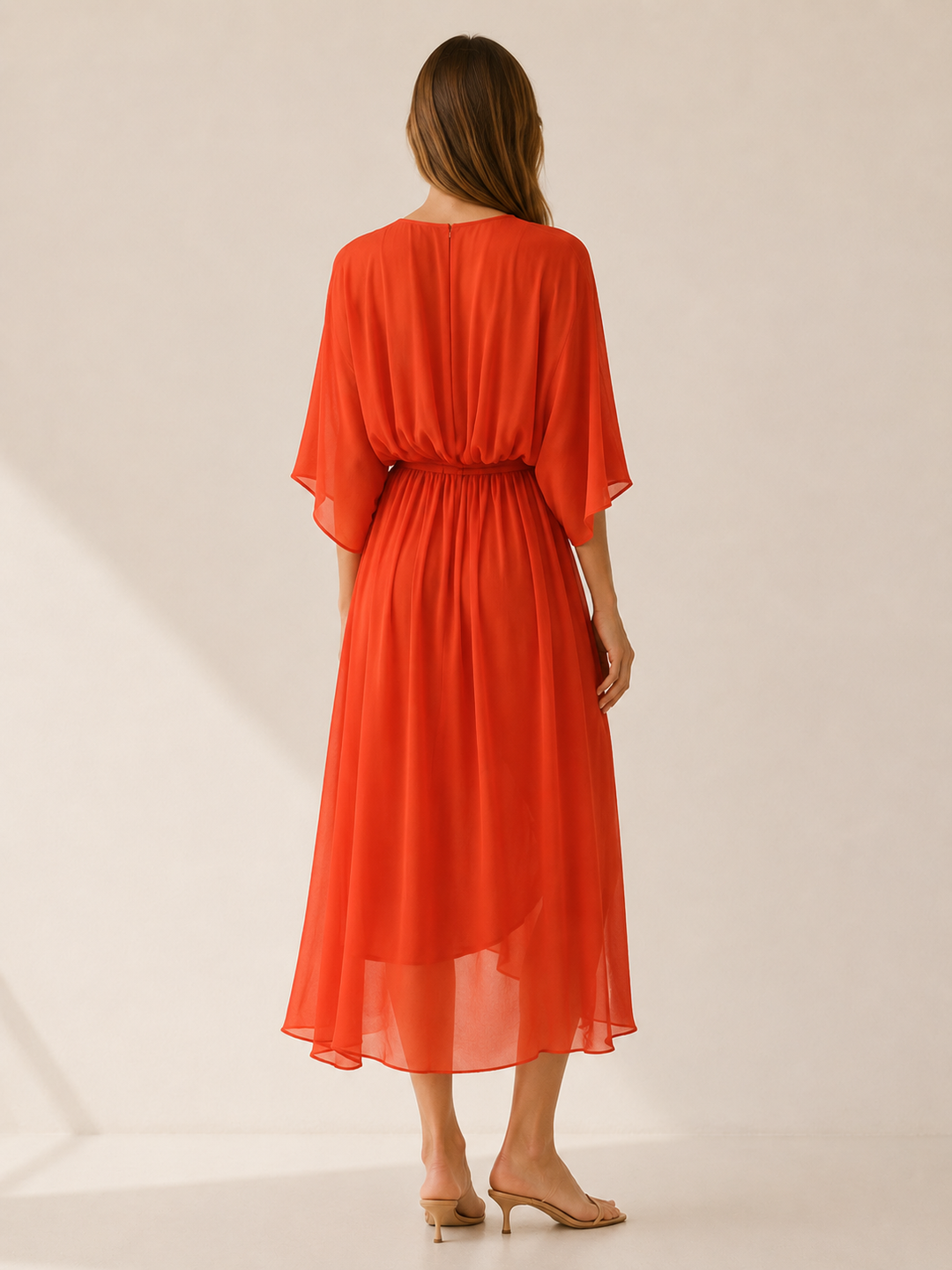 Priya | Wrap Midi Dress with Waist Tie