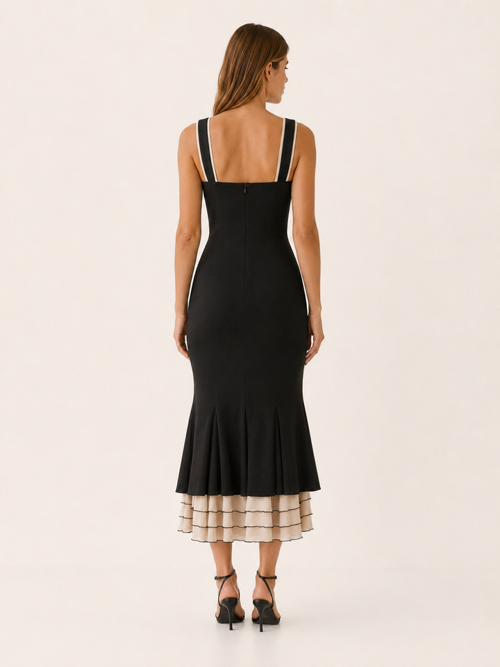Runa | Sweetheart Neck Maxi Dress with Trumpet Hem