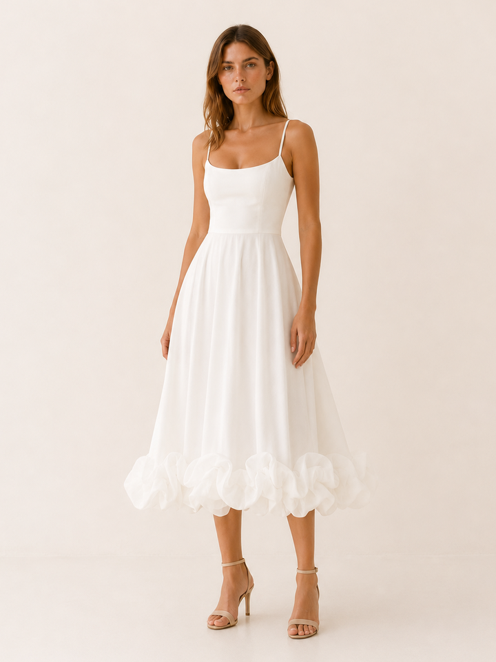 Sabela | Midi Dress with Ruffle Hem