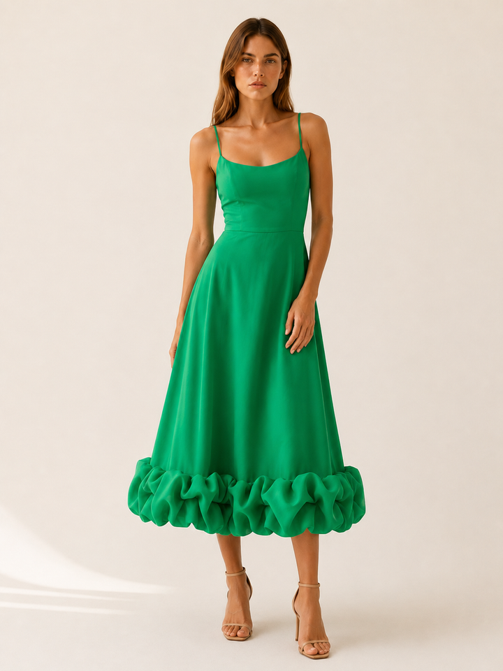 Sabela | Midi Dress with Ruffle Hem