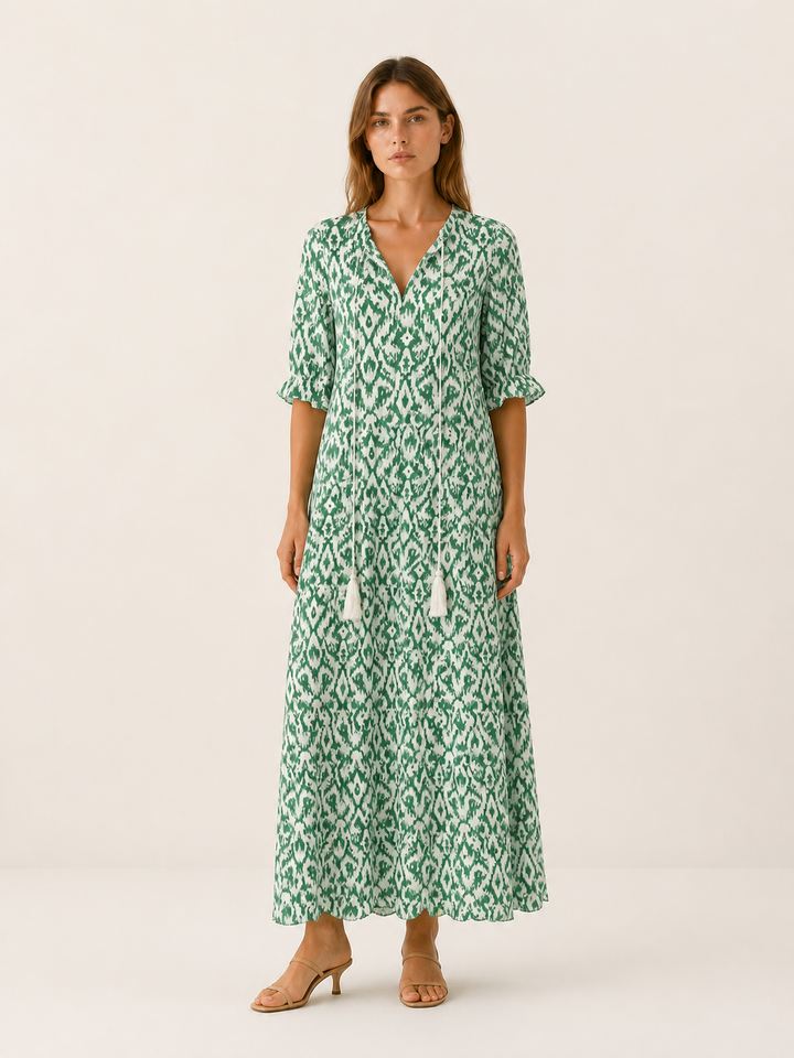 Sabine | Boho Maxi Dress with Tassel Detail