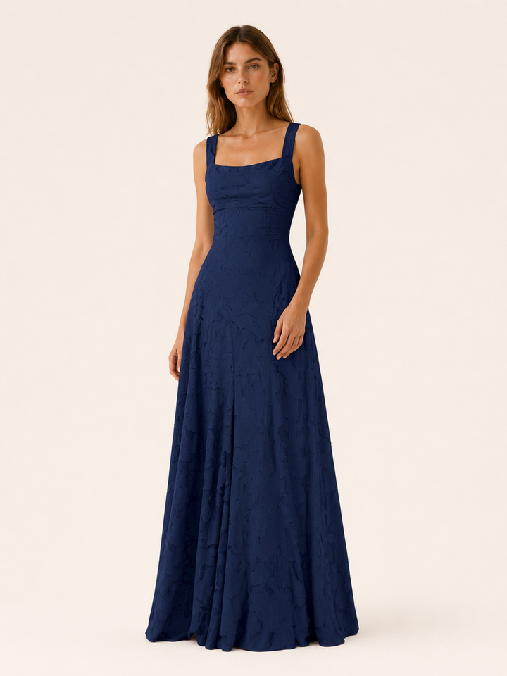 Sabine | Floral Lace Maxi Dress with Square Neckline