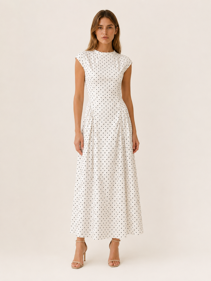 Sancia | Polka Dot Maxi Dress with Cap Sleeves