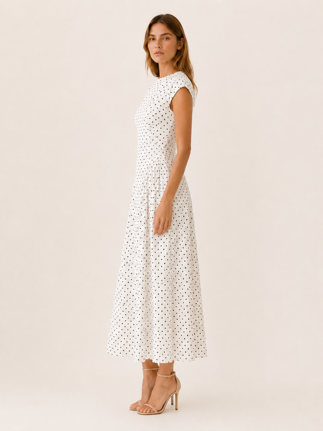 Sancia | Polka Dot Maxi Dress with Cap Sleeves