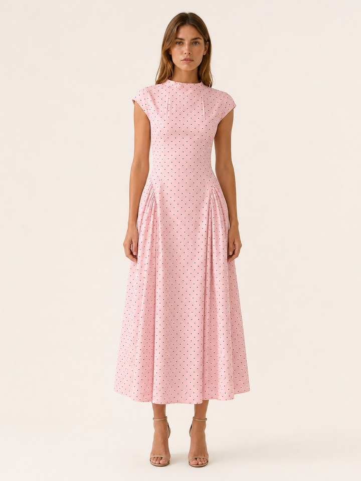 Sancia | Polka Dot Maxi Dress with Cap Sleeves