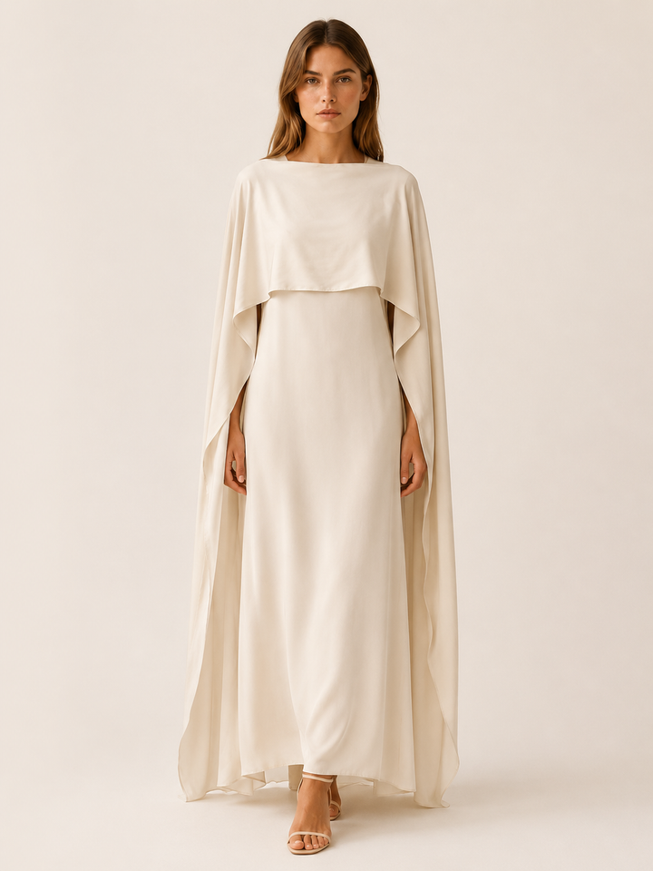 Sidra | Draped Sleeve Abaya with Maxi Length