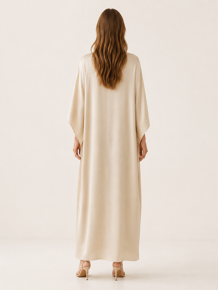 Sidra | Draped Sleeve Abaya with Maxi Length