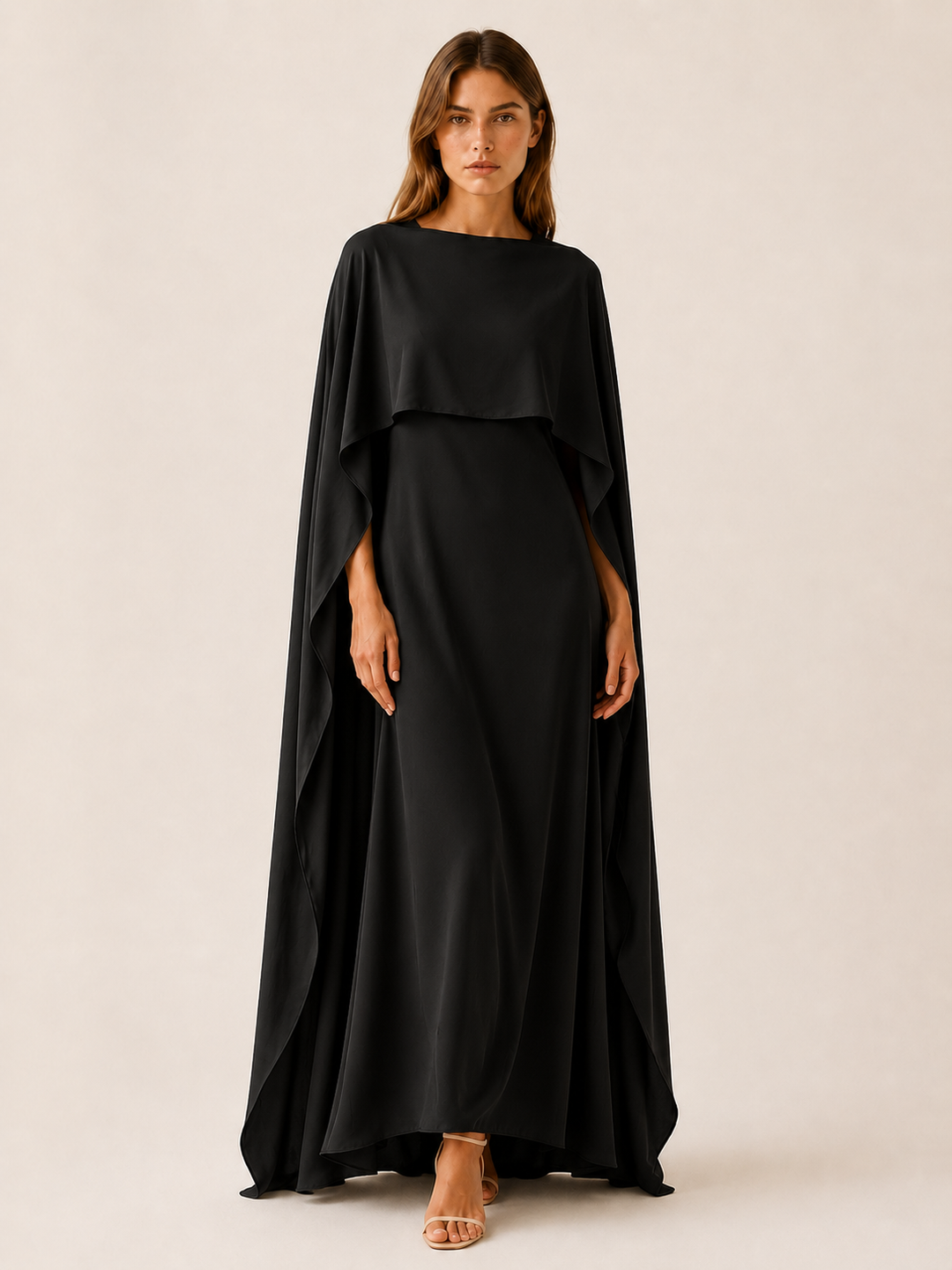 Sidra | Draped Sleeve Abaya with Maxi Length