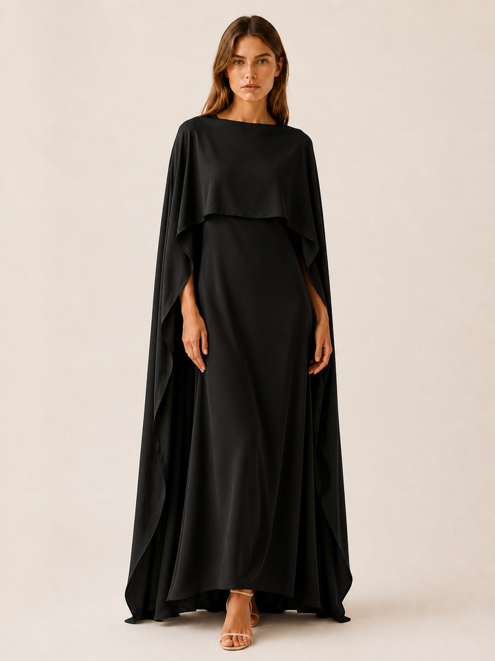 Sidra | Draped Sleeve Abaya with Maxi Length